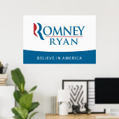 Romney Ryan Believe in America Poster (Thuiskantoor)