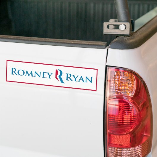 Romney Ryan Bumpersticker (Wit) (Op Truck)