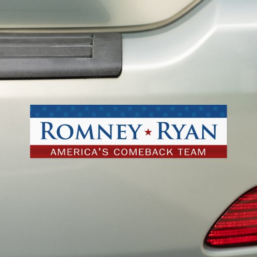 Romney & Ryan Comeback Team Bumpersticker (Op auto)