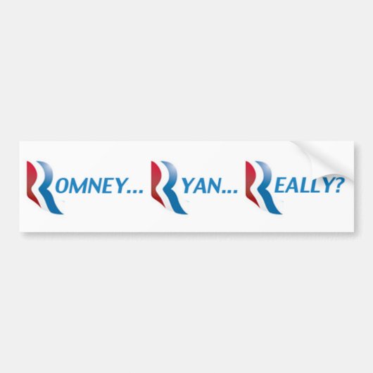 Romney Ryan Echt Bumpersticker (Voorkant)