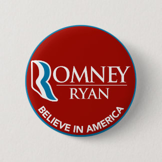 Romney Ryan gelooft in Amerika Round Red Ronde Button 5,7 Cm