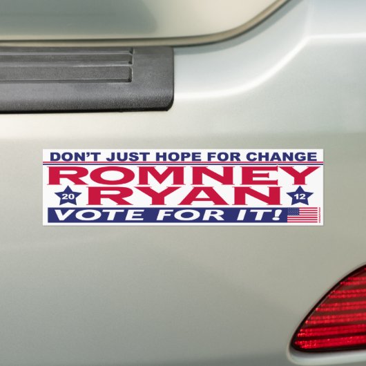 Romney Ryan Hope Change Bumpersticker (Op auto)