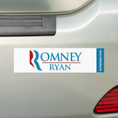 Romney Ryan Logo Bumpersticker White (Op auto)