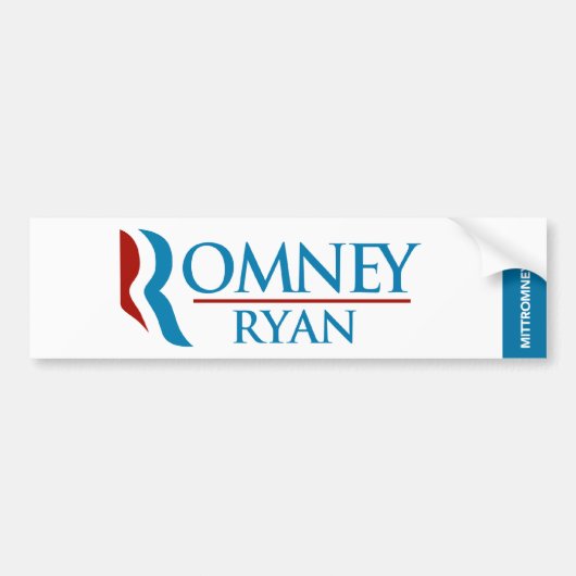 Romney Ryan Logo Bumpersticker White (Voorkant)