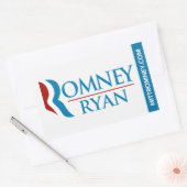 Romney Ryan Logo Sticker Rechthoek Wit (Envelop)