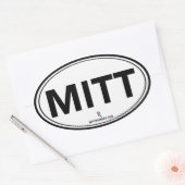 Romney Ryan Mitt Oval Sticker (wit/zwart) (Envelop)