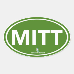 Romney Ryan Mitt Sticker Ovaal (Groen)