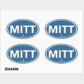 Romney Ryan Mitt Sticker Oval (bleu) (Feuille)