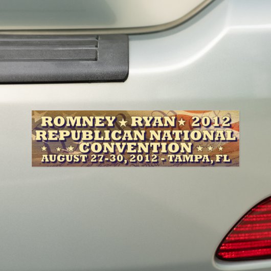 Romney - Ryan - Nationaal Verdrag van de republike Bumpersticker (Op auto)