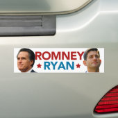 Romney Ryan Portrait Bumpersticker (Wit) (Op auto)