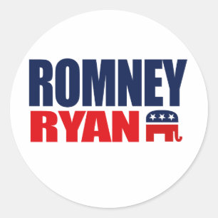 ROMNEY RYAN TICKET 2012.png Ronde Sticker