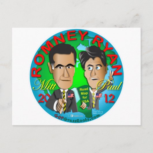 Romney Ryan USA Briefkaart (Voorkant)