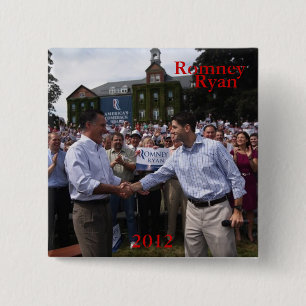 Romney - Ryan Vierkante Button 5,1 Cm
