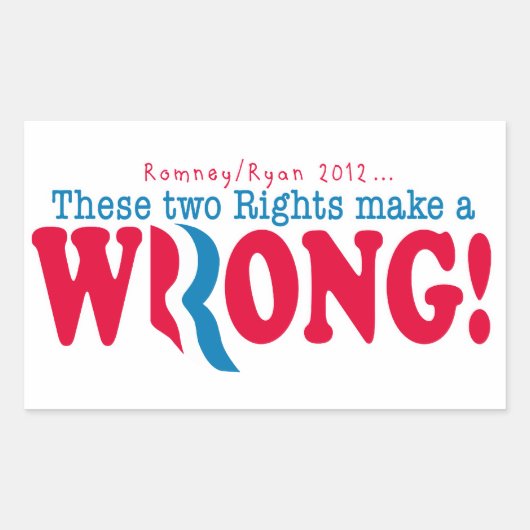 Romney Ryan Wrong Rechthoekige Sticker (Voorkant)