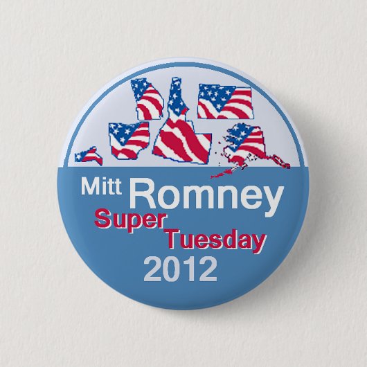 Romney SUPER TUESDAY Button (Voorkant)