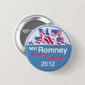 Romney SUPER TUESDAY Button (Voorkant /achterkant)