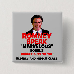 Romney wonderbaarlijk vierkante button 5,1 cm