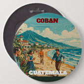 Rompecabezas  GUATEMALA COBAN Retro poster Ronde Button 6,0 Cm (Voorkant /achterkant)