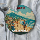 Rompecabezas  GUATEMALA COBAN Retro poster Ronde Button 6,0 Cm (In situ)