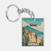 Rompecabezas  GUATEMALA COBAN Retro poster Sleutelhanger (Voorkant Links)