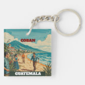 Rompecabezas  GUATEMALA COBAN Retro poster Sleutelhanger (Achterkant)