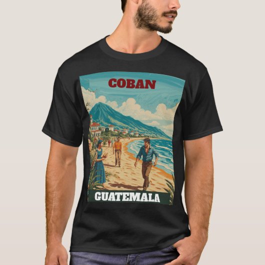 Rompecabezas  GUATEMALA COBAN Retro poster T-shirt (Voorkant)