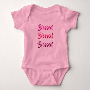 Romper "Blessed x3" roze.