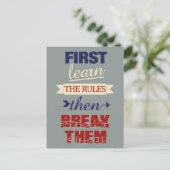 Rompre la carte postale Règles (Debout devant)