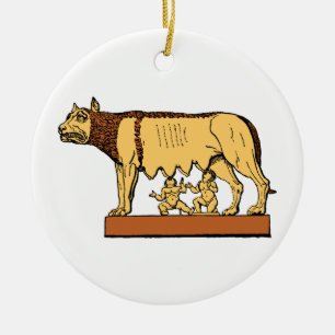 Romulus en Remus Keramisch Ornament