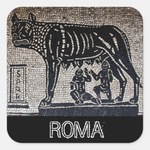 Romulus & Remus Vierkante Sticker
