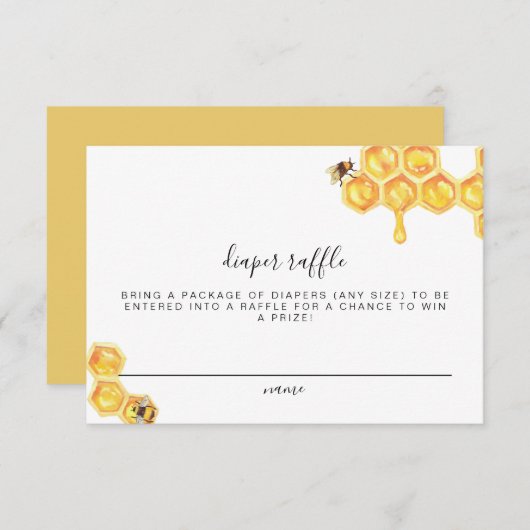 Romy - Honeypeb Bee Diaper Carte de billet (Devant / Derrière)