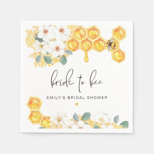 ROMY Rustic Hommels Bruidsboeket Bruiloft Servet (Voorkant)