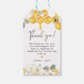 ROMY Rustic White Floral Honey Bumble Bee Cadeaulabel (Voorkant)