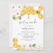 ROMY Sweet as can be White Floral 1st Birthday Kaart (Voorkant)