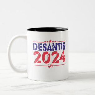Ron DeSantis 2024 President Verkiezingsartikel Tweekleurige Koffiemok