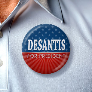 Ron DeSantis 2024 - sterren en strepen design Ronde Button 5,7 Cm