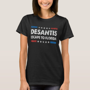 Ron Desantis vlucht naar Florida US Flag des T-shirt