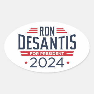 Ron DeSantis voor President 2024 Ovale Sticker