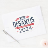 Ron DeSantis voor President 2024 Ovale Sticker (Envelop)
