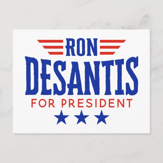 Ron DeSantis voor President - Campagne Briefkaart (Voorkant)