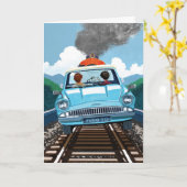 Ron & HARRY POTTER™ in vliegende auto naar HOGWART Kaart (Gele Bloem)