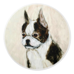 Ron Hevener Boston Terrier Doorknob Keramische Knop
