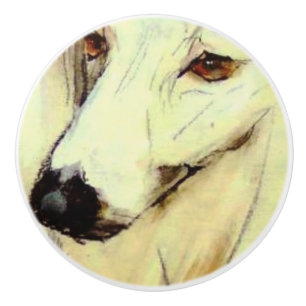Ron Hevener Greyhound Dog Keramische Knop