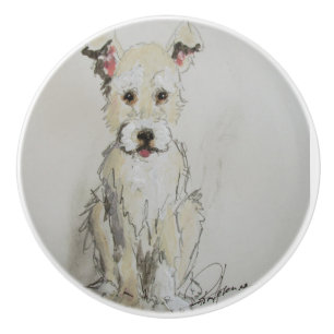 Ron Hevener Scruff Puppy Keramische Knop