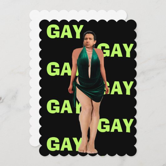 Ron niet zeggen gay deSantis in drag Notecard Feestdagenkaart (Voorkant / Achterkant)