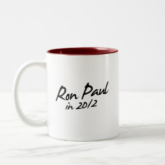 RON PAUL 2012-autograaf Tweekleurige Koffiemok
