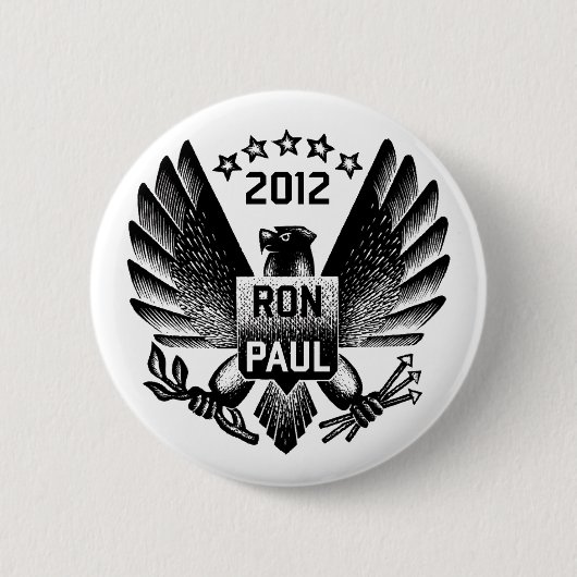 Ron Paul 2012 Black Eagle Ronde Button 5,7 Cm (Voorkant)