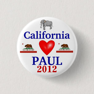 Ron Paul 2012 Californië Ronde Button 3,2 Cm