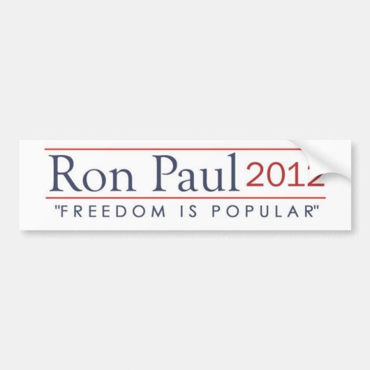 Ron Paul 2012 Freedom is populair Bumpersticker (Voorkant)