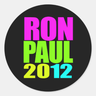 RON PAUL 2012 NEON RONDE STICKER